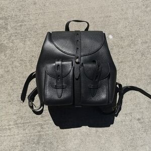 Furla NET MINI LEATHER BACKPACK in NERO (nwt)